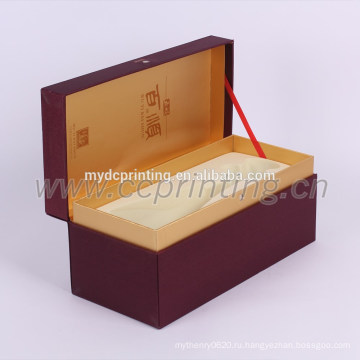 роскошная фирменная красная бумажная коробка упаковки вина бумажная коробка подарка вина